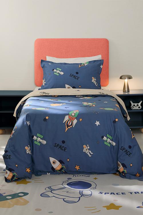 200TC space duvet cover set - dark blue