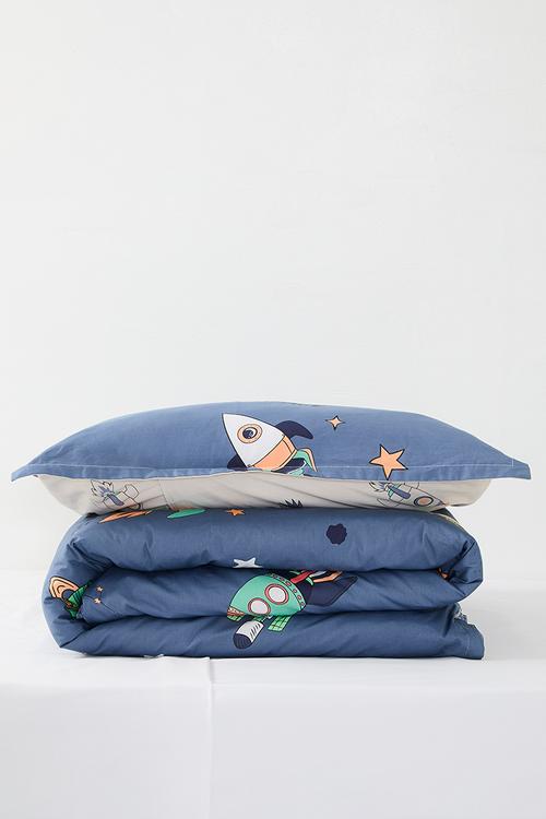 200TC space duvet cover set - dark blue
