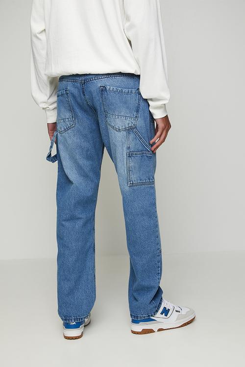 Carpenter Loose Fit Denim Jean - Light Blue Long Length