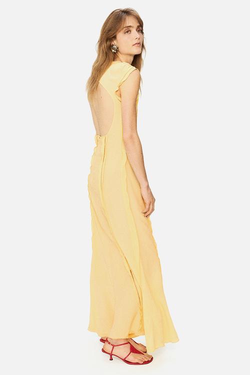 H&M Studio: Ruffled open-back dress - yellow