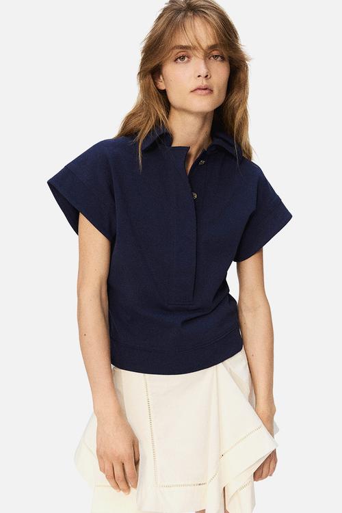 H&M Studio: Cotton polo shirt - navy blue