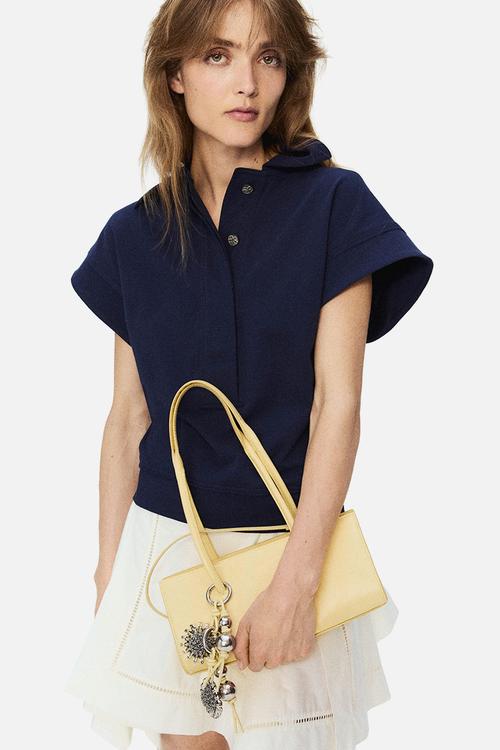 H&M Studio: Small leather shoulder bag - light yellow