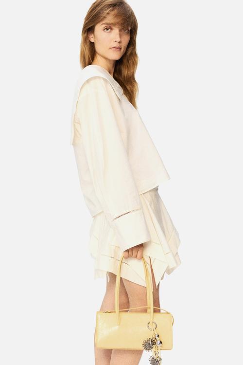H&M Studio: Small leather shoulder bag - light yellow