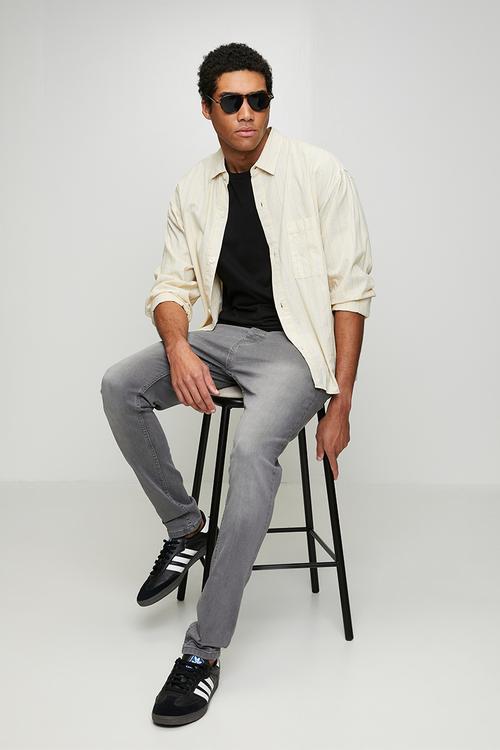 Denim Skinny Fit Jean - Grey Long Length