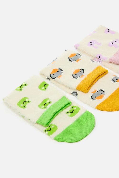 3 pack ankle socks - multicolour/creatures