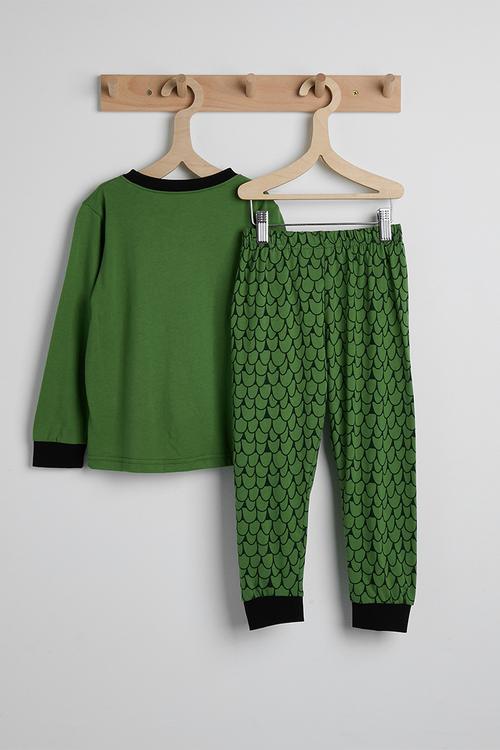 Pj set - green/dino aop