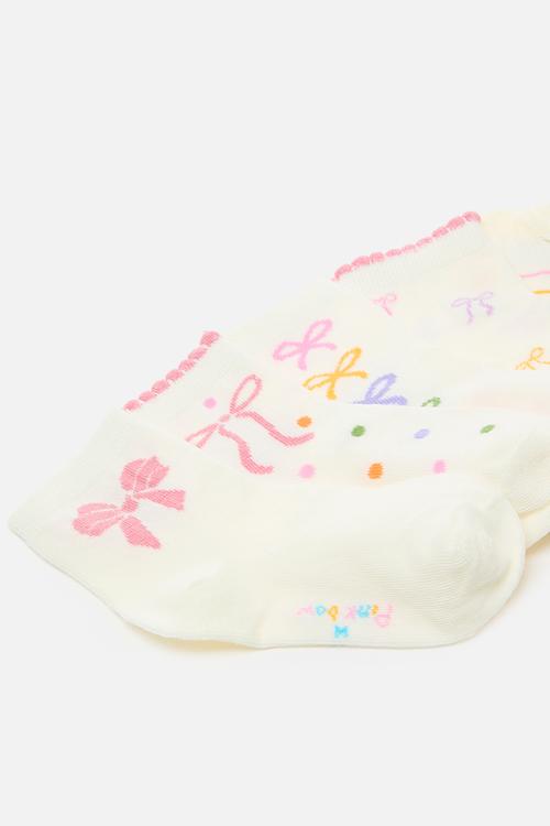 5 pack crew socks - cream/multi