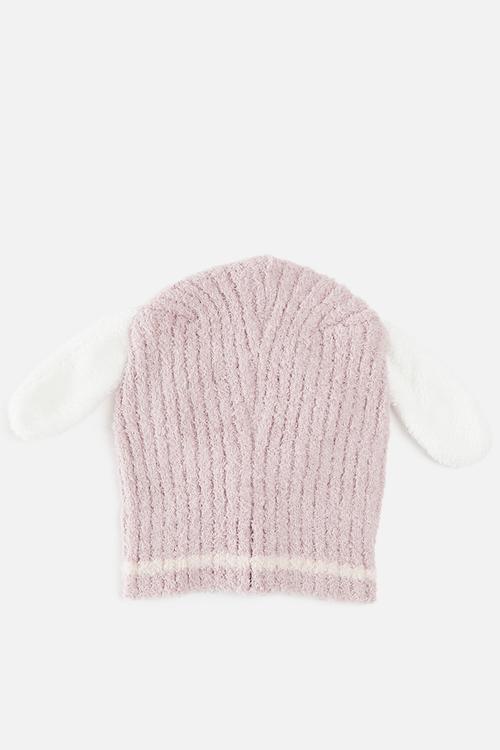Bunny ear knit beanie - pastel pink