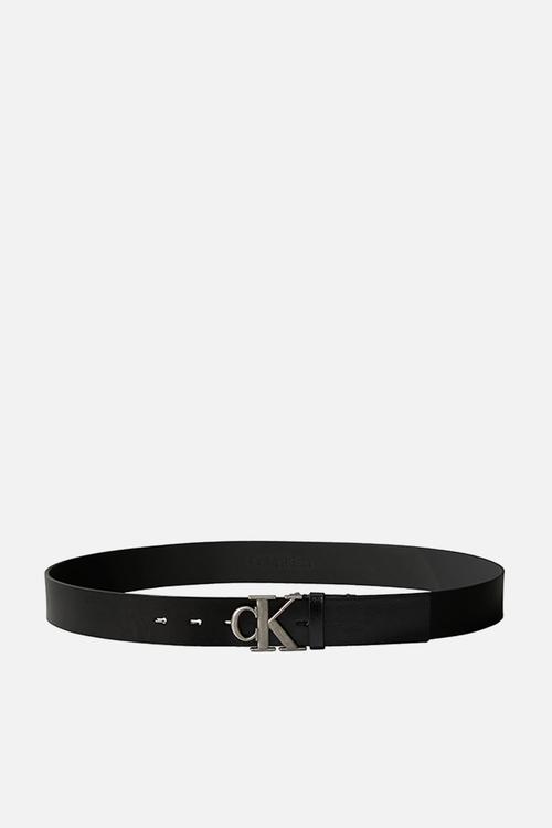 Ck Buckle Tumbled 35Mm - Black/Antique Silver