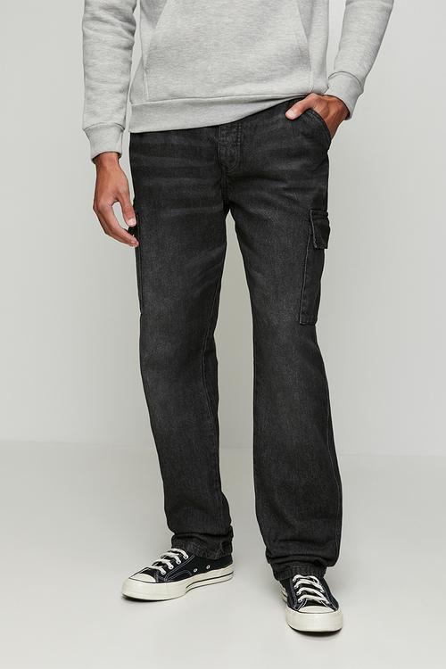 Wide Leg Denim Jean - Charcoal Wash Regular Length