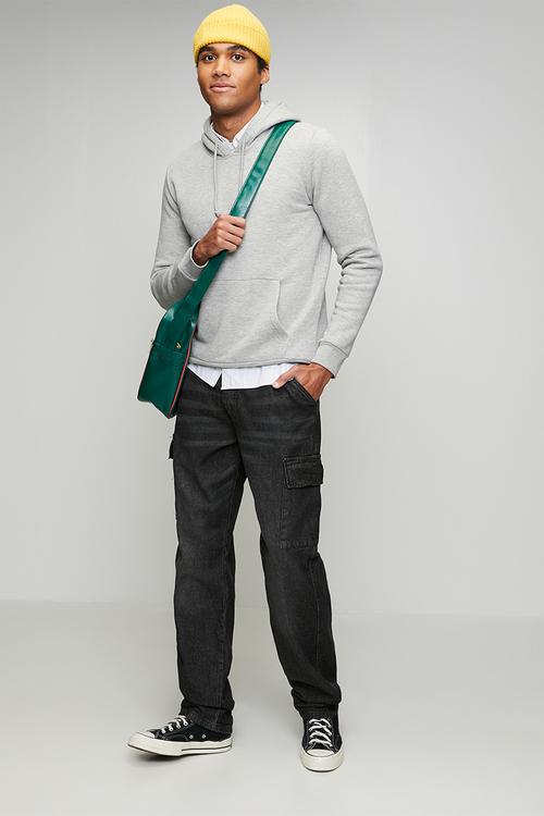 Wide Leg Denim Jean - Charcoal Wash Regular Length