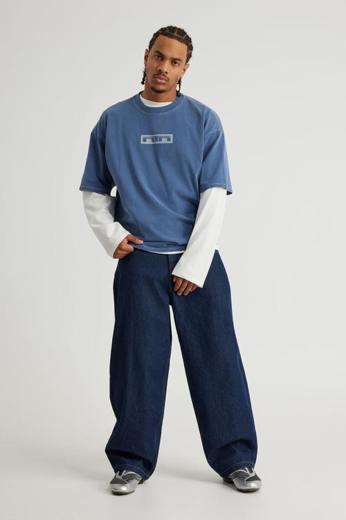 Notion Vintage Graphic Tshirt - Ntn Washed Blue Aura/Logo Panelling