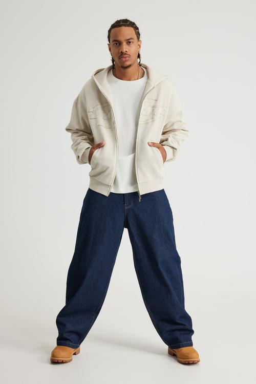Notion Zip Thru Hoodie - Ntn Washed Pebble/Ntn Logo