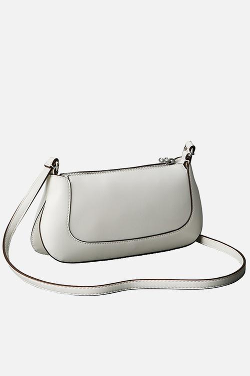 Hardware zip crossbody- lily white