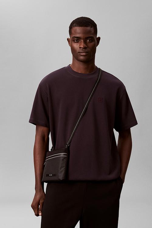 Striped Utility Zip Flatpack - Black