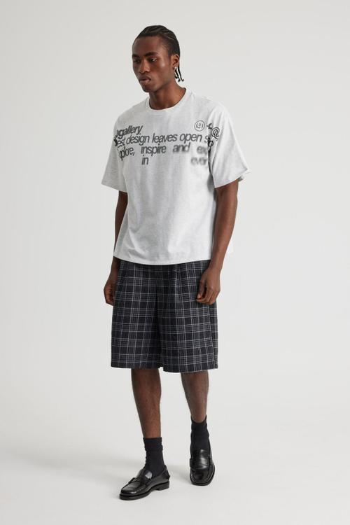 Open Gallery Box Fit Tshirt - Og Silver Marle/Front Text
