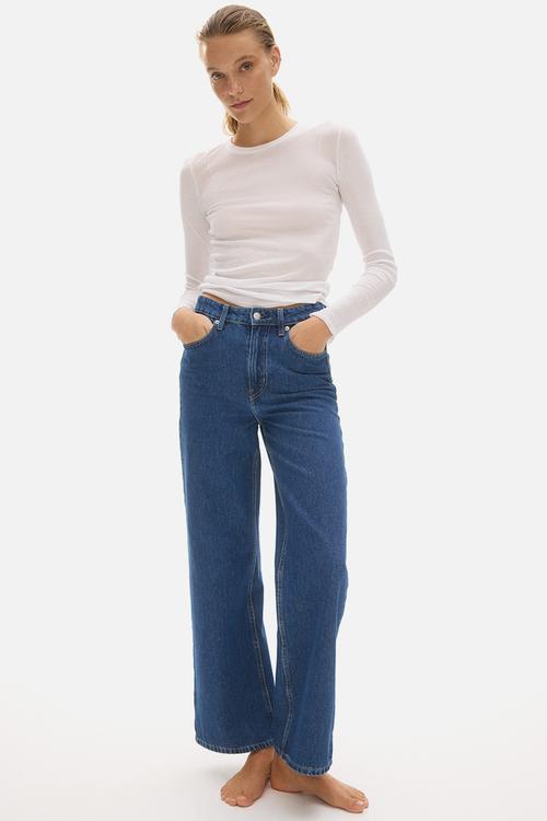 Wide high waist jeans - denim blue