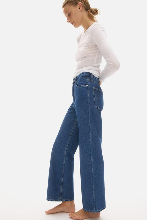 Wide high waist jeans - denim blue