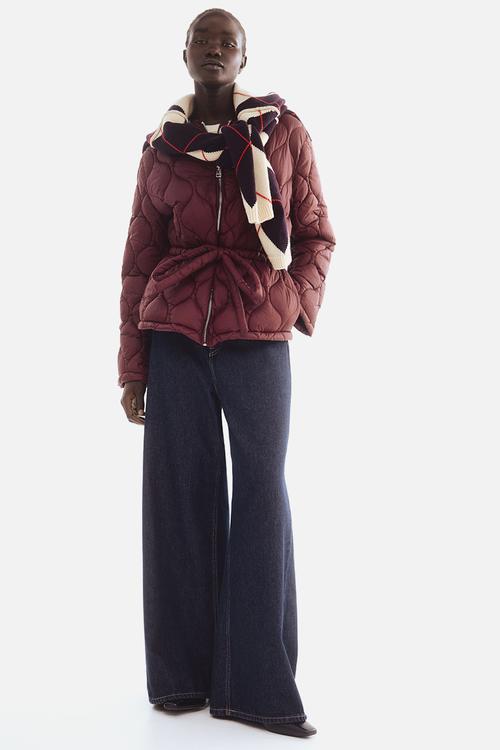 Quilted jacket - burgundy