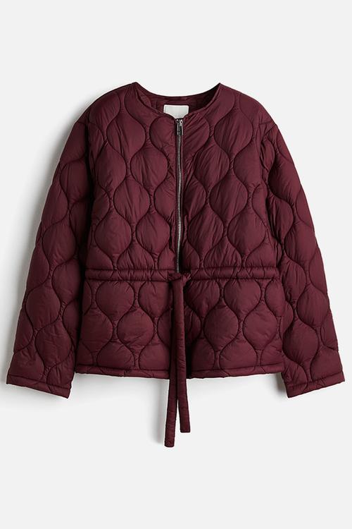 Quilted jacket - burgundy