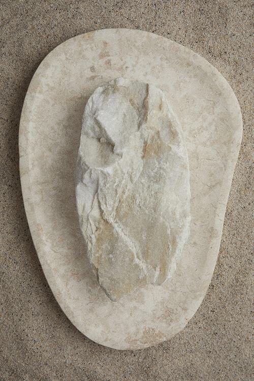 Large marble tray - light beige