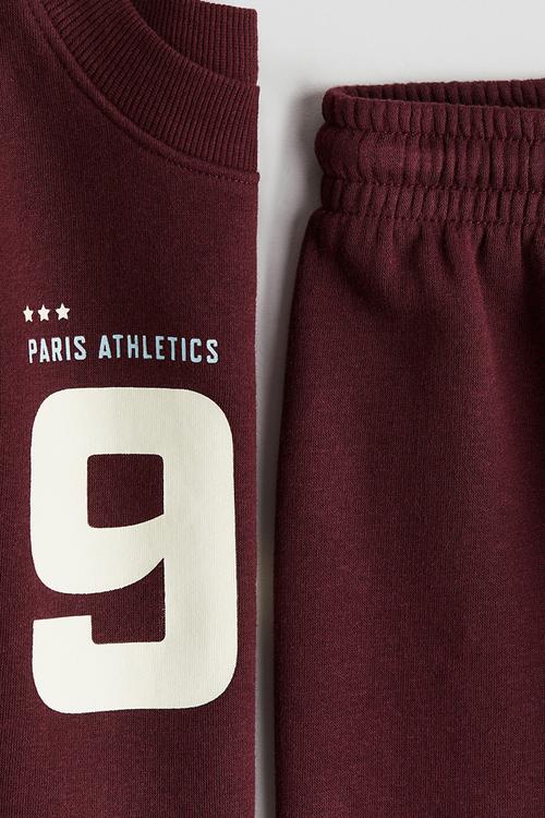 2-piece sweatshirt and joggers set - dark red/94