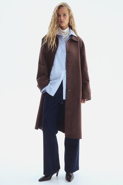 Tie-belt coat - dark brown