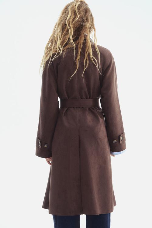 Tie-belt coat - dark brown