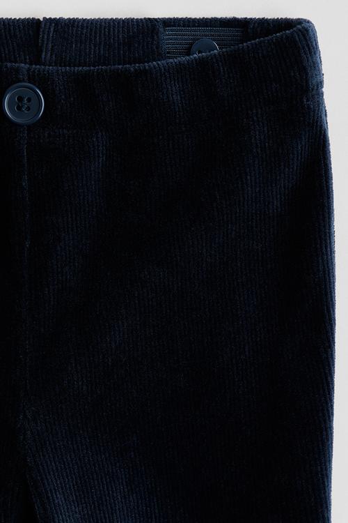 Ribbed velour leggings - navy blue