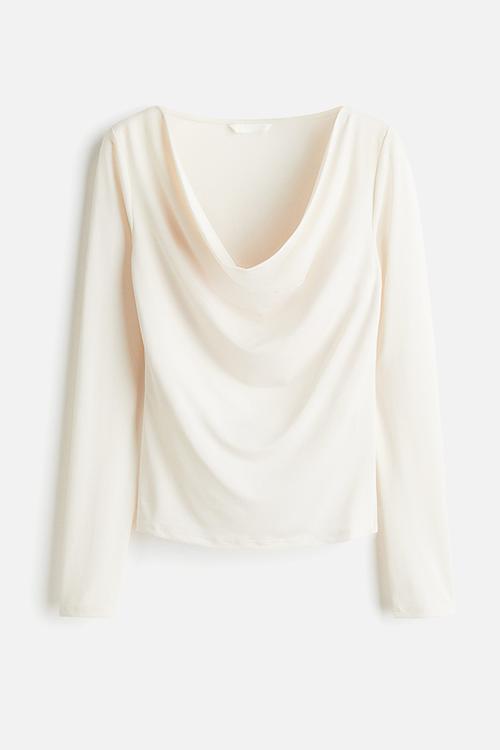 Cowl neck top - cream