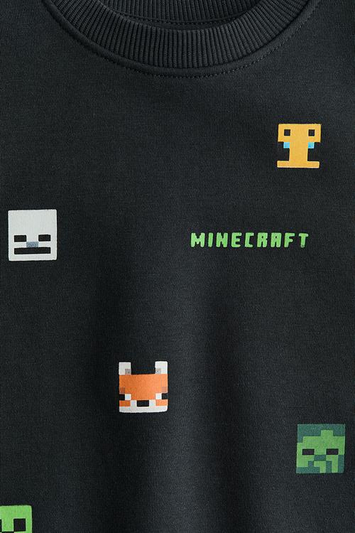 Printed sweatshirt - black/minecraft