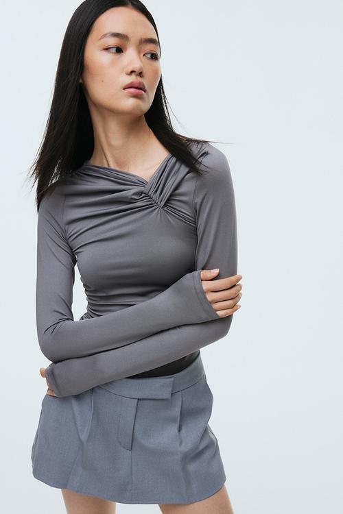 Twist-detail top - grey