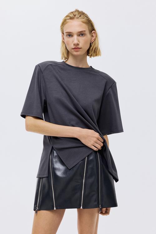 Modal-blend top - dark grey