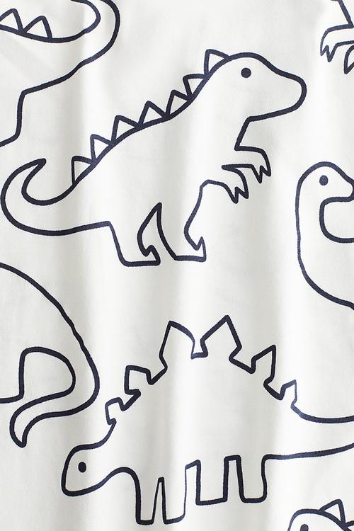 Loose-fit printed t-shirt - white/dinosaurs