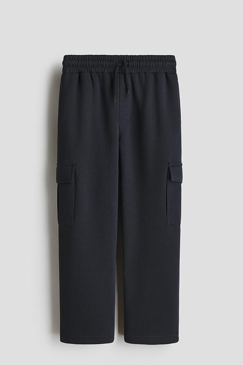 Cargo-style sweatshirt joggers - dark grey