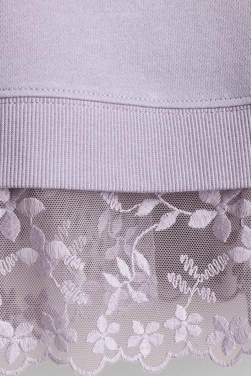 Double-layered motif-detail sweatshirt - light dusty purple/rainbow