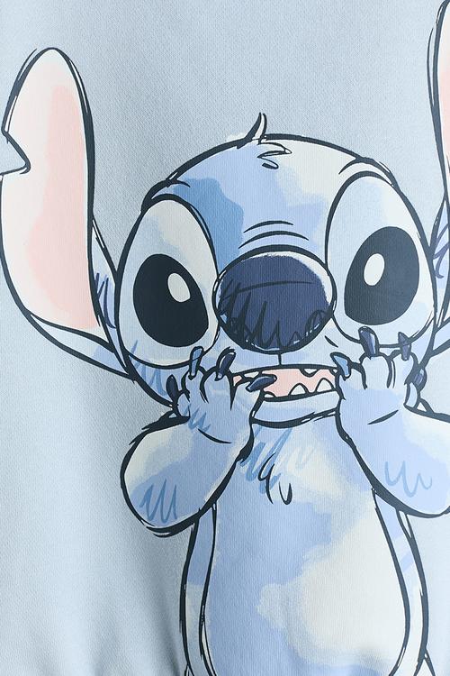 Print-motif sweatshirt - light blue/lilo & stitch