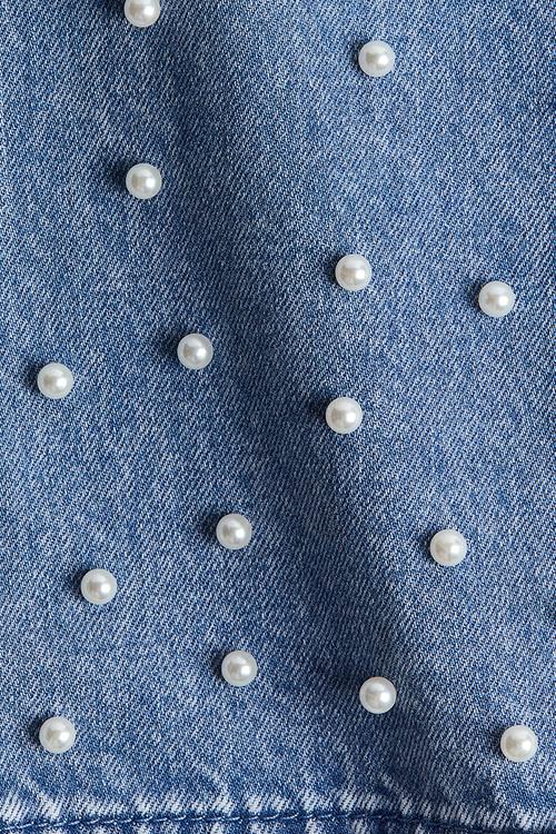 Wide leg embellished jeans - light denim blue