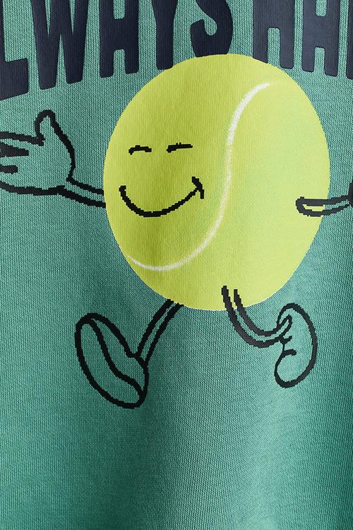 Printed brushed-inside sweatshirt - green/always happy