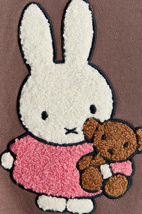 Appliqu?d sweatshirt - brown/miffy