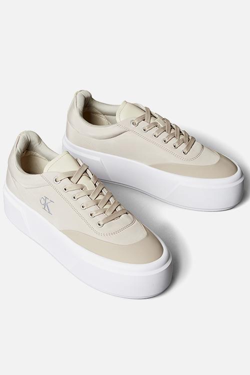 Flatform Lace Up - Stony Beige/Bright White