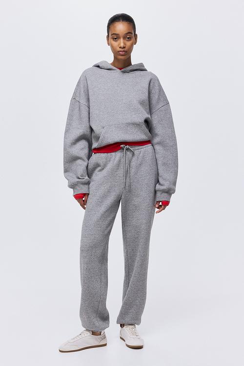 Cotton-blend sweatpants - grey marl