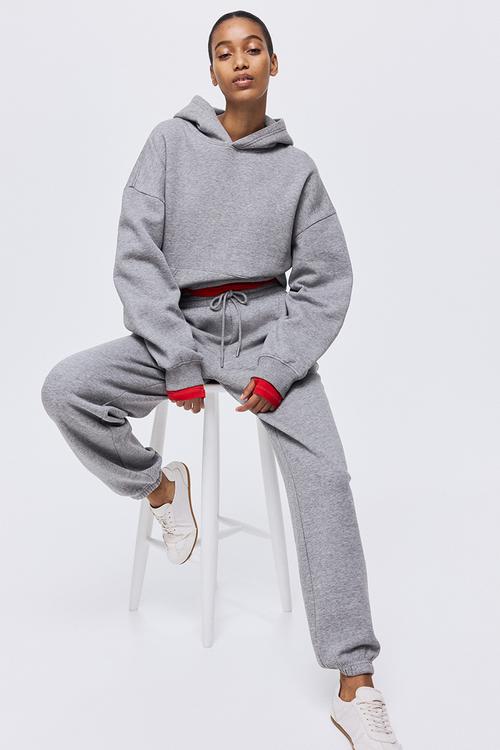Cotton-blend sweatpants - grey marl