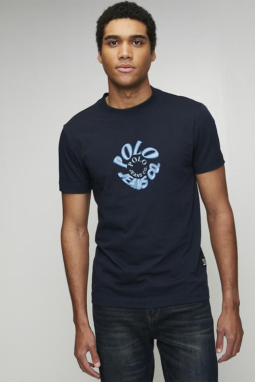 Alex Pjc Ss Spiral Logo Tee - Navy