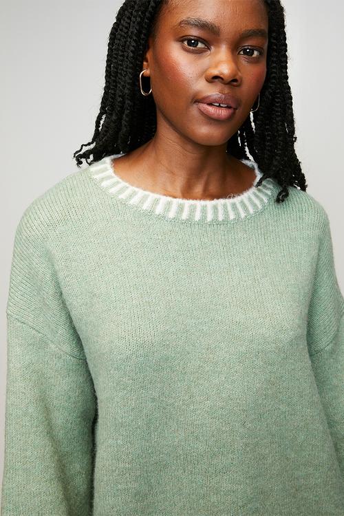 L/S Easy Wearing Melange Sweater - Sage