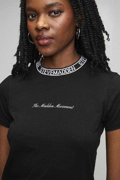 Ladies cindy crew neck regular T-shirt - black