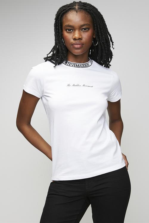 Ladies cindy crew neck regular T-shirt - white