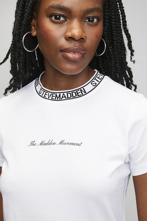 Ladies cindy crew neck regular T-shirt - white