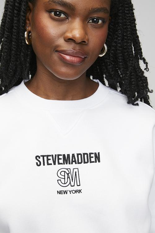 Ladies clara oversized crew neck sweat - white