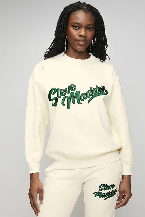 Ladies anora oversized crew neck sweat - cream